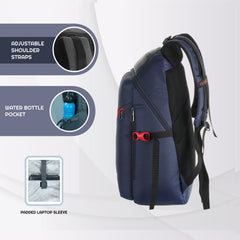 VIPER 40L Bag for Men and Women, Laptop Backpack with water resistant fabric-Navyblue