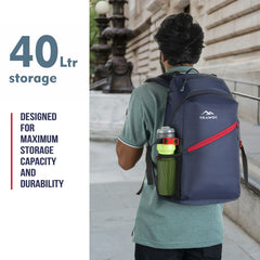 VIPER 40L Bag for Men and Women, Laptop Backpack with water resistant fabric-Navyblue