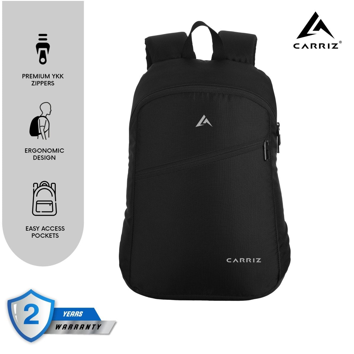 CARRIZ Casual Backpack - CB03 - BLACK - TRAWOC