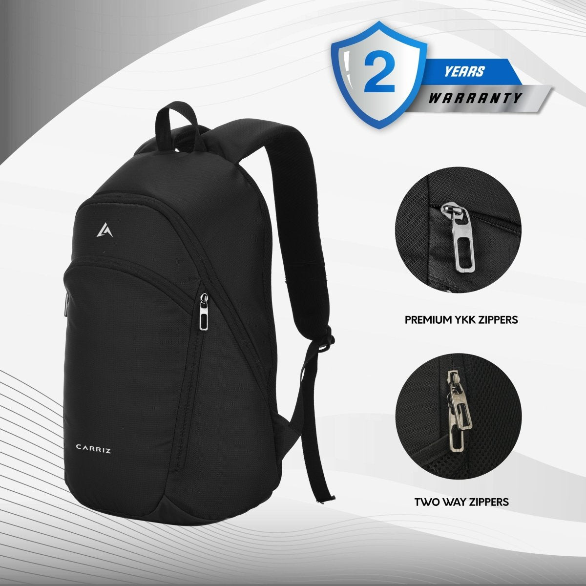 CARRIZ Casual Backpack - CB05 - BLACK - TRAWOC