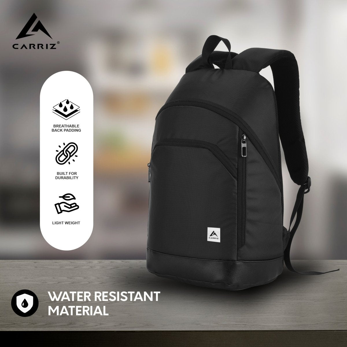 CARRIZ Casual Backpack - CB07 - BLACK - TRAWOC