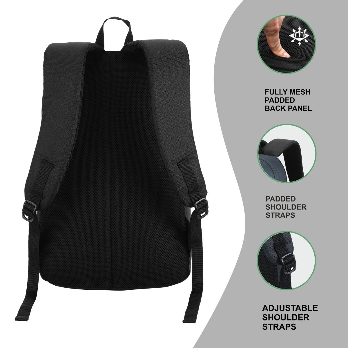 CARRIZ Casual Backpack - CB07 - BLACK - TRAWOC