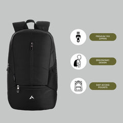 CARRIZ Casual Backpack - CB08 - BLACK - TRAWOC