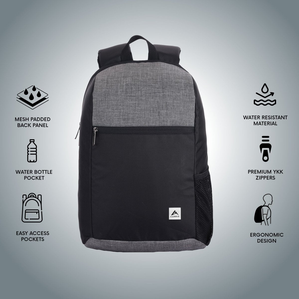 Carriz CB02 21L Casual Backpack - Ash Grey - TRAWOC