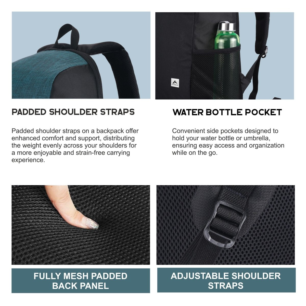 Carriz CB02 21L Casual Backpack - Green - TRAWOC