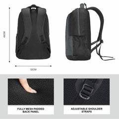 Carriz CPB02 26L Laptop Backpack - Black - TRAWOC