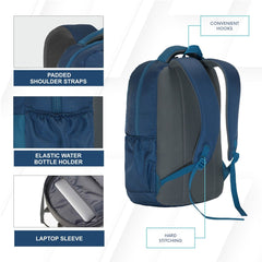 Carriz CPB02 26L Laptop Backpack - Navy Blue - TRAWOC