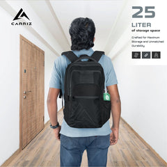 Carriz CPB03 25L Laptop Backpack - Black - TRAWOC