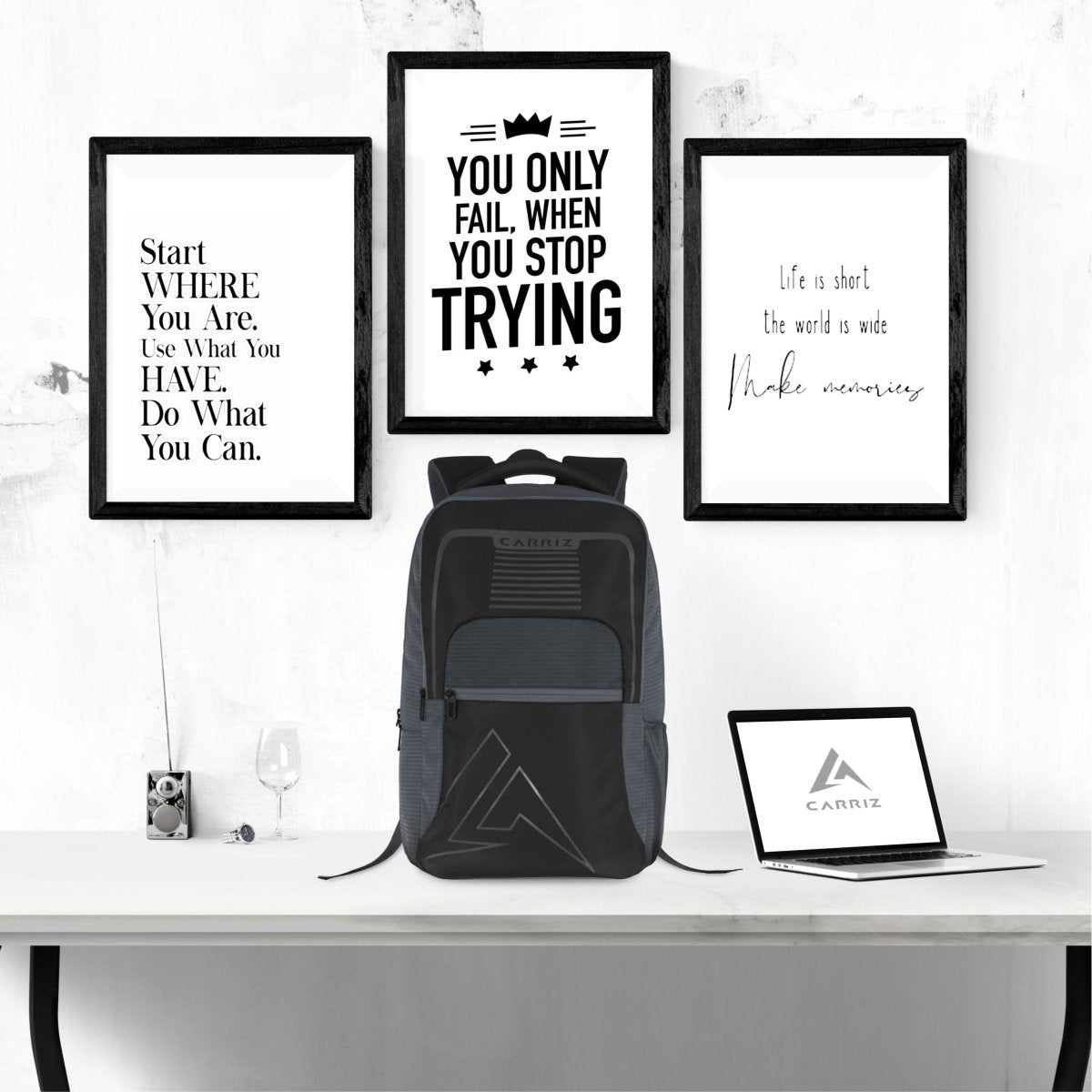 Carriz CPB03 25L Laptop Backpack - Grey - TRAWOC