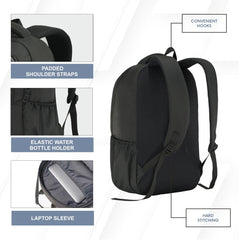 Carriz CPB06 25L Laptop Backpack - Black - TRAWOC