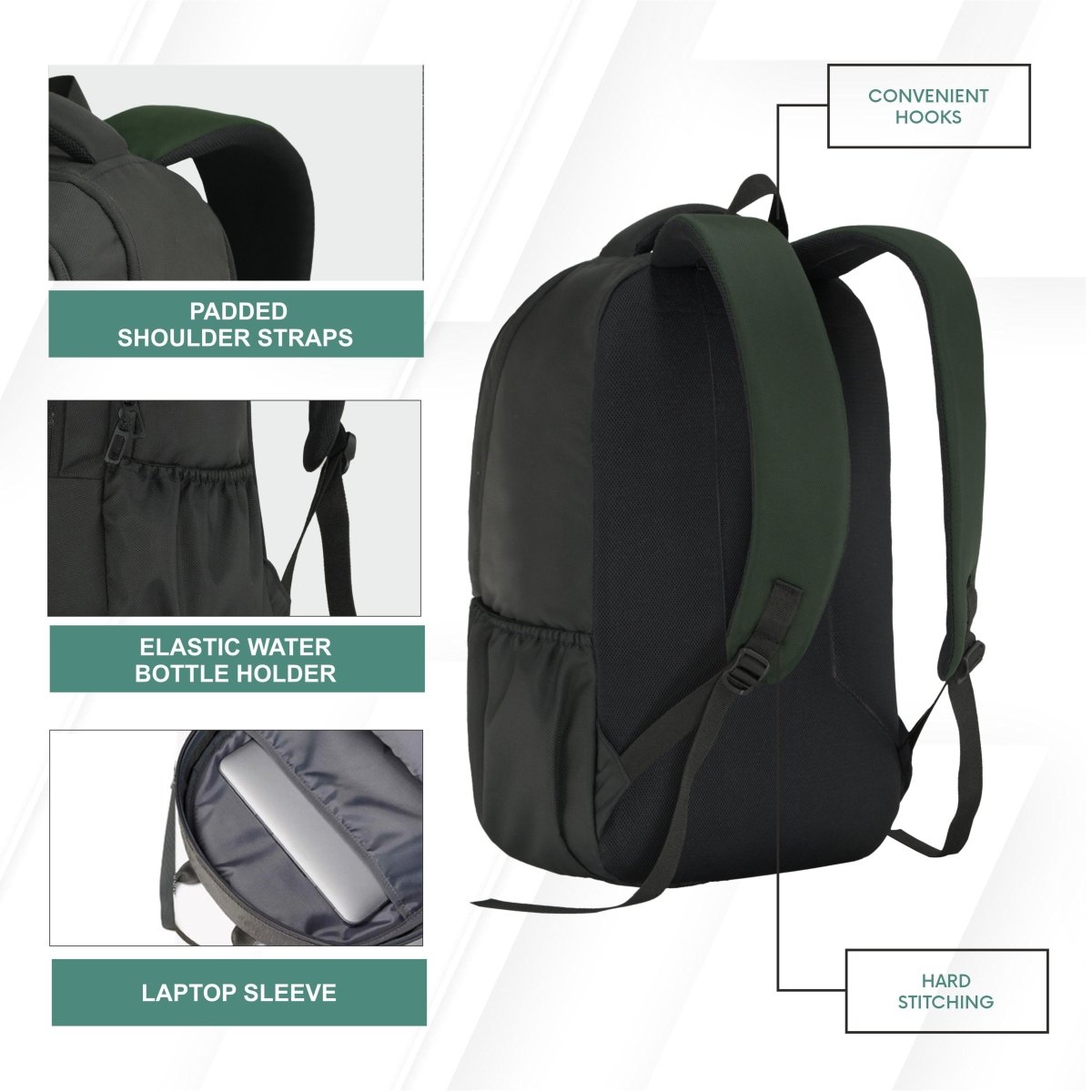 Carriz CPB06 25L Laptop Backpack - Green - TRAWOC