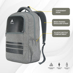 Carriz CPB07 29L Laptop Backpack - Ash Grey - TRAWOC
