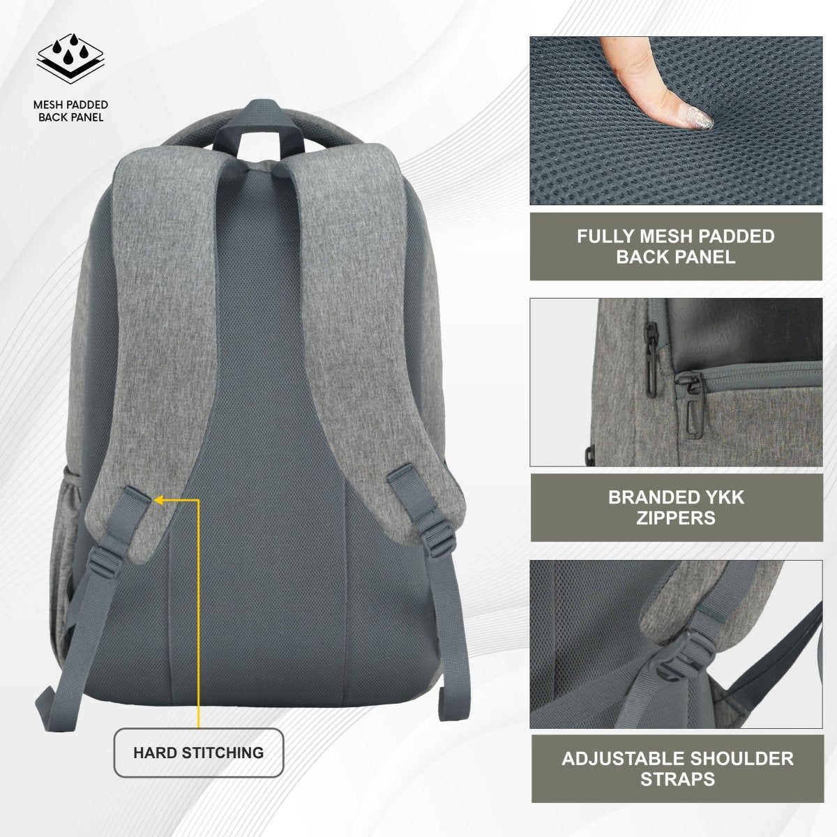 Carriz CPB07 29L Laptop Backpack - Ash Grey - TRAWOC