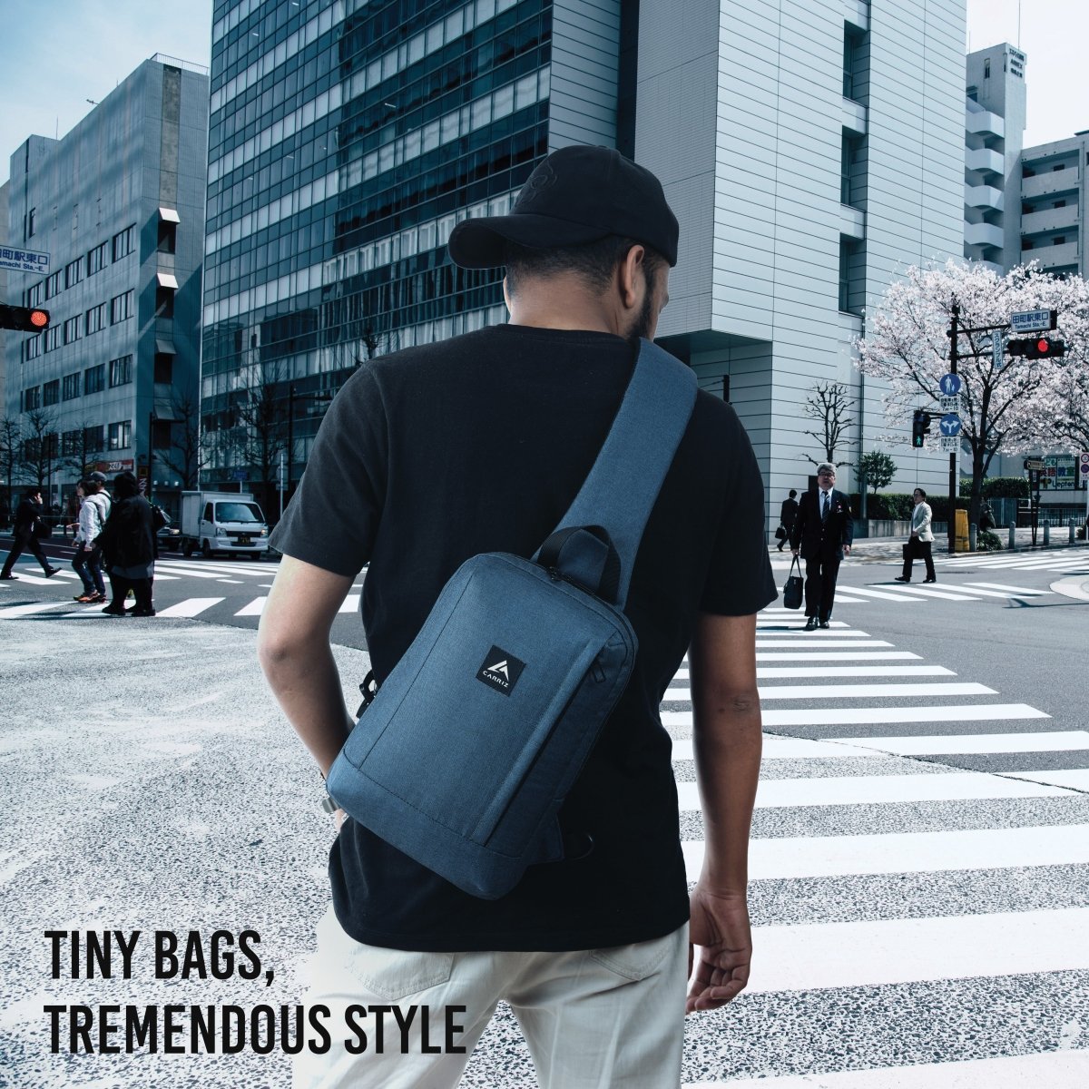 CARRIZ Outdoor Sling Bag | Crossbody & Shoulder Bag for Men | Water Resistant Travel & Hiking Daypack | 2 - Year Warranty (CRB02) - Dark blue (Clearance sale) - TRAWOC