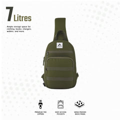 CARRIZ Sling Bag for Men & Women | Outdoor Crossbody & Shoulder Bag for Hiking, Cycling & Travel | Water Resistant | 2 - Year Warranty (CRB03) - OLIVEGREEN - TRAWOC