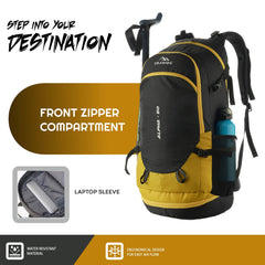 ALPHA 50 L  Water Resistant Daypack Bag for Cycling, trekking - Yellow
