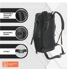 INFERNO 40 L Laptop Backpack for Men and Women Casual Bag for Regular Travelling - Black - TRAWOC