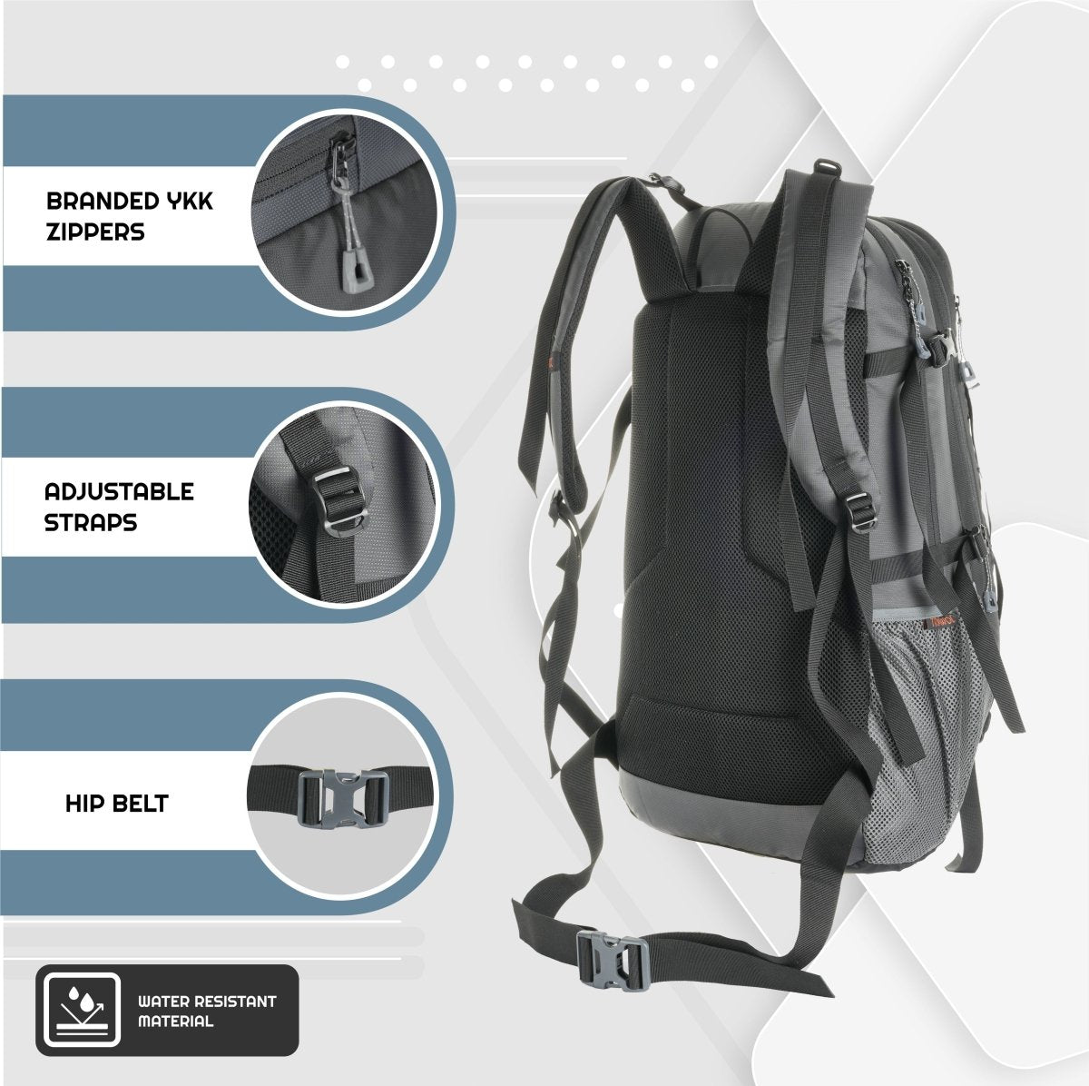 INFERNO 40 L Laptop Backpack for Men and Women Casual Bag for Regular Travelling - Grey - TRAWOC