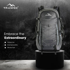 INFERNO 40 L Laptop Backpack for Men and Women Casual Bag for Regular Travelling - Grey - TRAWOC