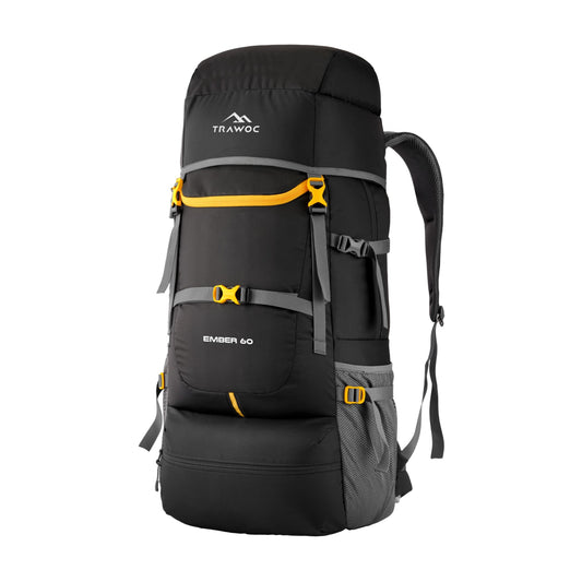 EMBER 60 L Travel Backpack Hiking Trekking Bag  for Men & Women-Black