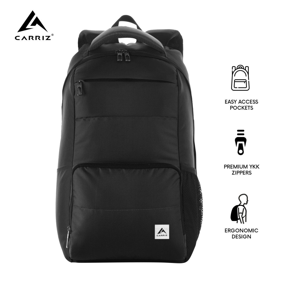 LB02 25L Laptop Backpack - Black - TRAWOC