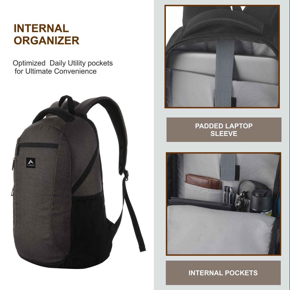 LB04 27L Laptop Backpack - Brown (Clearance sale) - TRAWOC