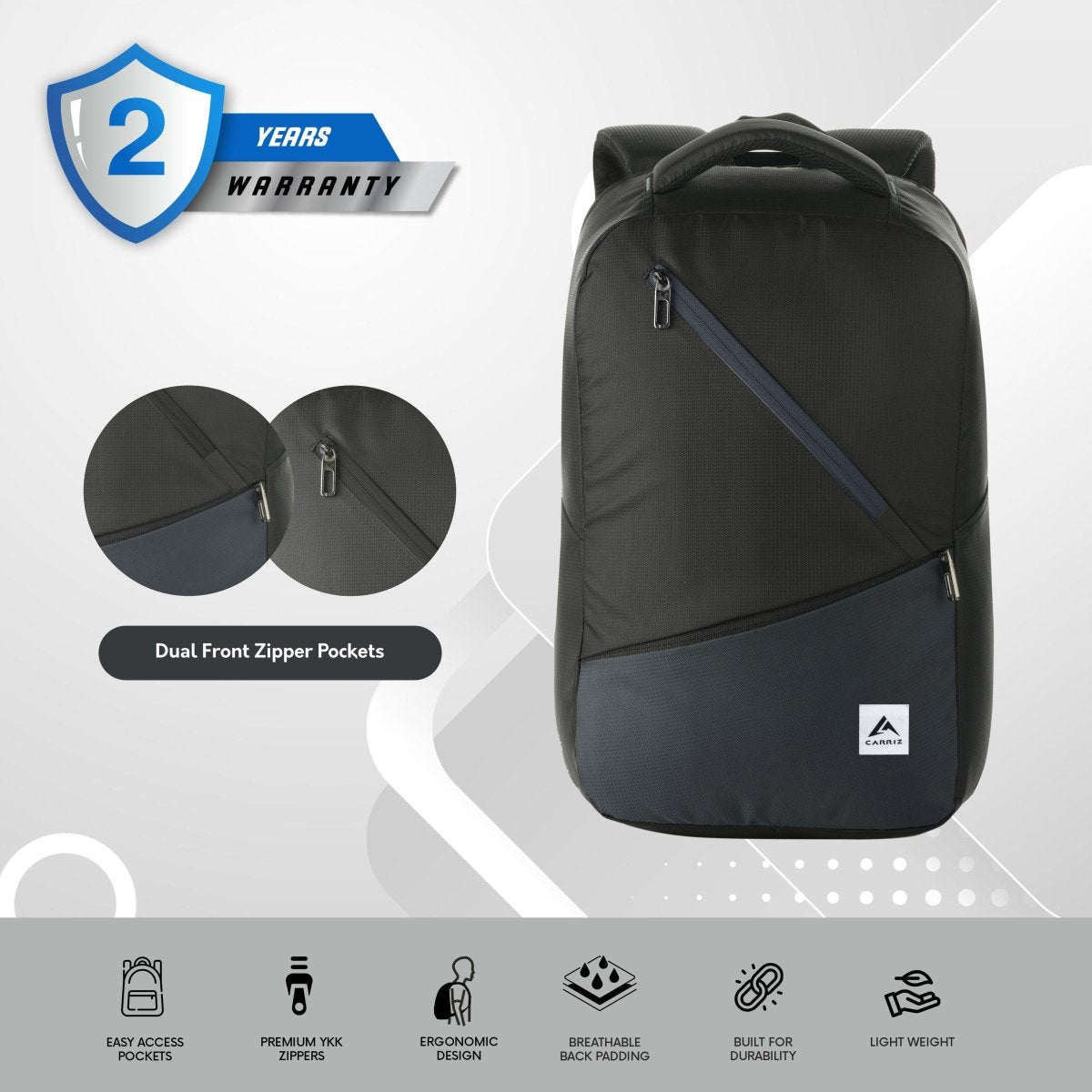 LB05 23L Laptop Backpack - Grey (Clearance sale) - TRAWOC