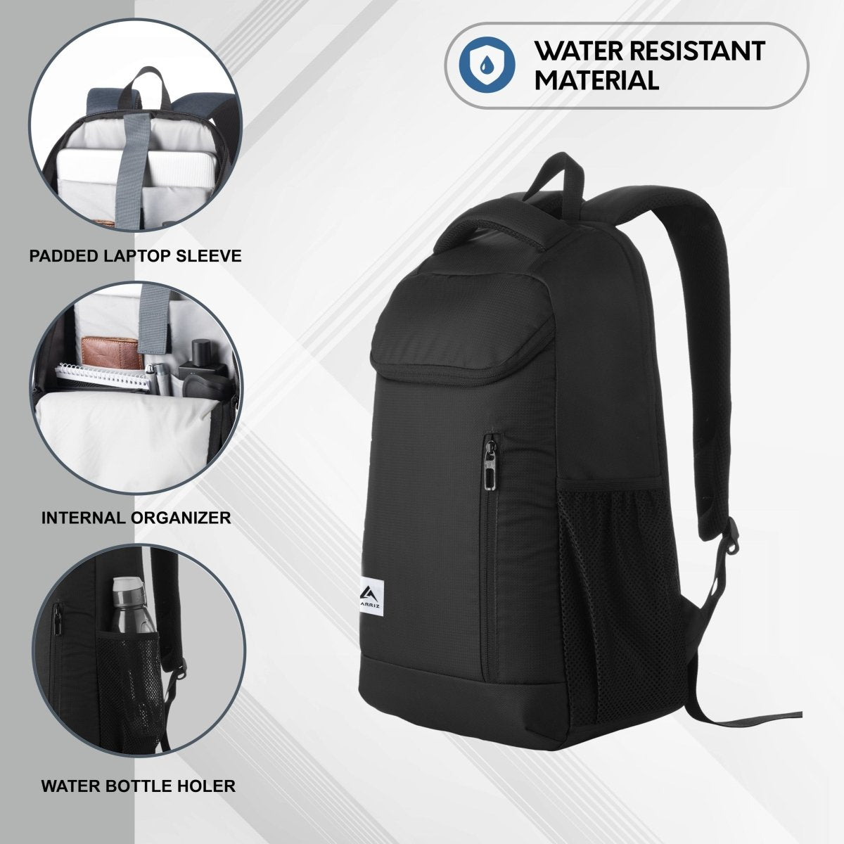 LB07 20L Laptop Backpack Black (Clearance sale) - TRAWOC