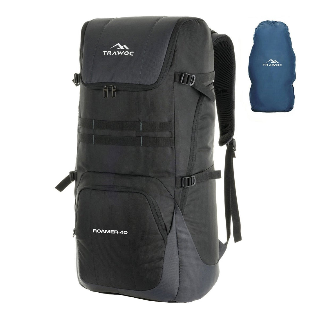 ROAMER 40 L Laptop Backpack for Men and Women with Rain Cover - Slate Grey - TRAWOC