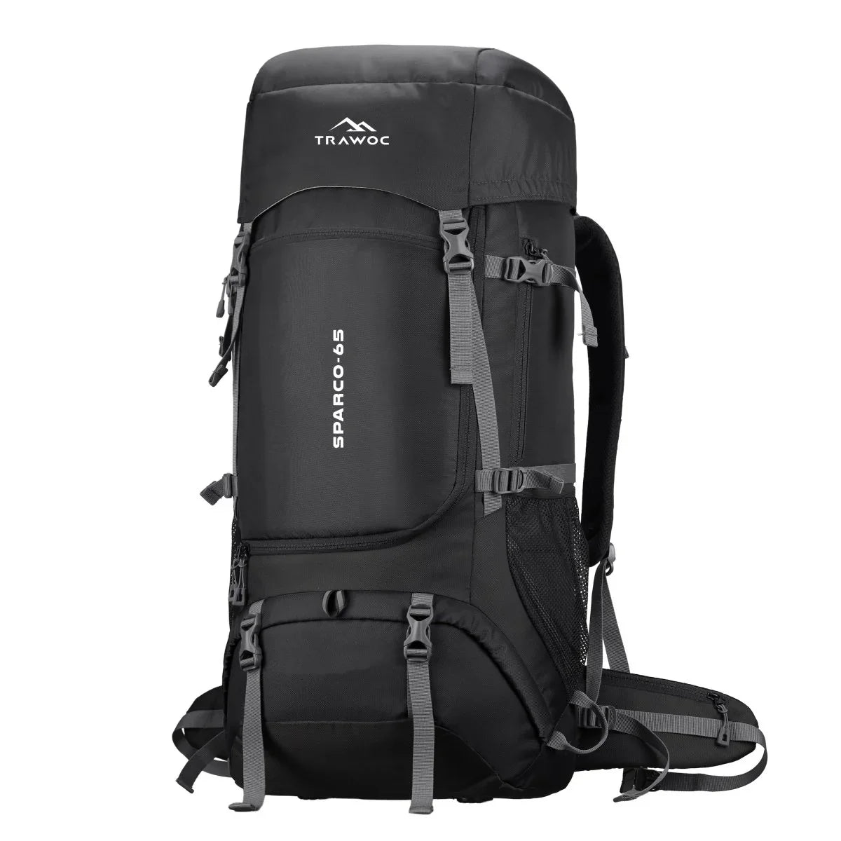 Sparco 65L Travel Backpack featuring with Laptop Compartment & Shoe Compartment – Black - TRAWOC