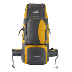 Stonex 60 L Backpack with Ergonomic Shoulder Straps & Lightweight Build, for men & women - Yellow - TRAWOC