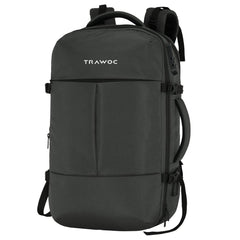 TPB01 - 45L Laptop Bag with Anti - Theft Lock, Expandable Storage, USB Charging, Suitcase - Style Opening - Grey - TRAWOC