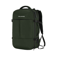 TPB01 - 45L Laptop Bag with Anti - Theft Lock, Expandable Storage, USB Charging, Suitcase - Style Opening - Huntre green - TRAWOC
