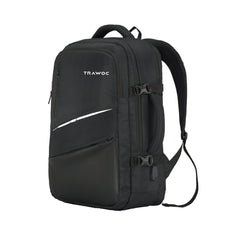 TPB02 - 25L Laptop Backpack with USB Charging Port for Men & Women - Black - TRAWOC