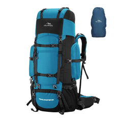 Trailmaster 80L Backpack for Hiking & Travel with Laptop Compartment & Multi - Pocket Design - SkyBlue - TRAWOC