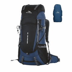 Venture Pro 65 L Travel Backpack with Rain Cover & with Laptop Compartment - Navy blue - TRAWOC