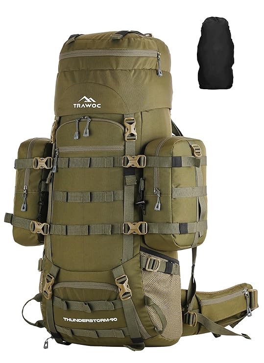 Thunderstorm 90L Rucksack for Men & Women with Shoe Compartm – TRAWOC