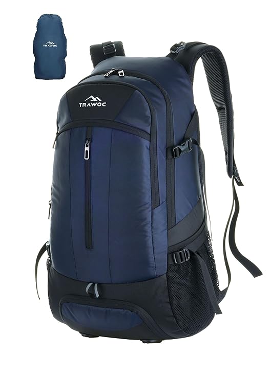 FALCON 40 l Travel Laptop Backpack for Men and Women with Rain Cover - Navy Blue