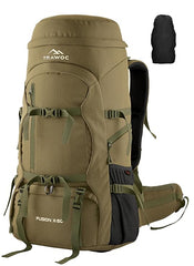 FUSION X 50 L internal frame Bag with Rain Cover and Shoe Compartment - Olive Green