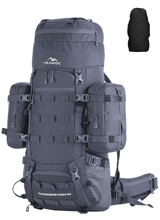 Thunderstorm 90L Rucksack for Men & Women with Shoe Compartment & Water-Resistant Fabric - Grey