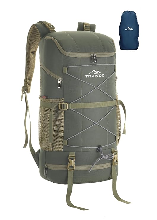 STEALTH 40L Backpack for Men and Women,with Rain Cover & Shoe Compartment - Hunter Green