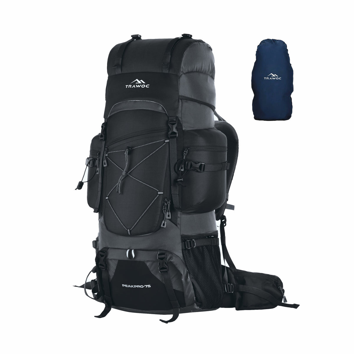 Peakpro 75 L Backpack featuring  Laptop Compartment & with Shoe Compartment – Black (Clearance Sale)