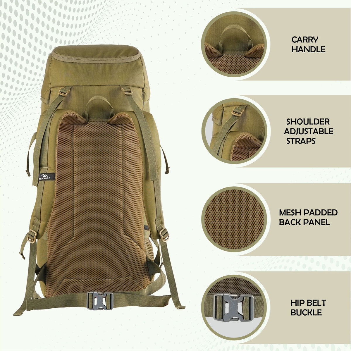 IGNITE 50 L travel Bag Front & Top Open Backpack with Rain Cover and Shoe Compartments-yellow