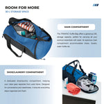 TMPB02 - 30L Gym, Sports & Travel Duffle , Unisex Duffel Bag with Shoe Compartment - English Blue