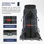 Terrabound 60 L Rucksack featuring Shoe Compartment & Durable Zippers - Navy Blue