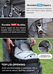 Peakpro 75 L Backpack featuring with Laptop Compartment & with Shoe Compartment – Grey