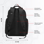 TPB03 - 30L office & Travel Bag with 16-Inch Laptop Compartment, Suitcase-Style Opening, USB Charging - Black