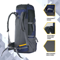 Aerolink 60 L Backpack with Lightweight Build & Water-Resistant Fabric - Black