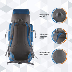 Vortex 60 L Travel Backpack with Laptop Compartment & Durable Zippers - Englishblue