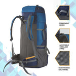 Aerolink 60 L Backpack with Lightweight Build & Water-Resistant Fabric - Blue